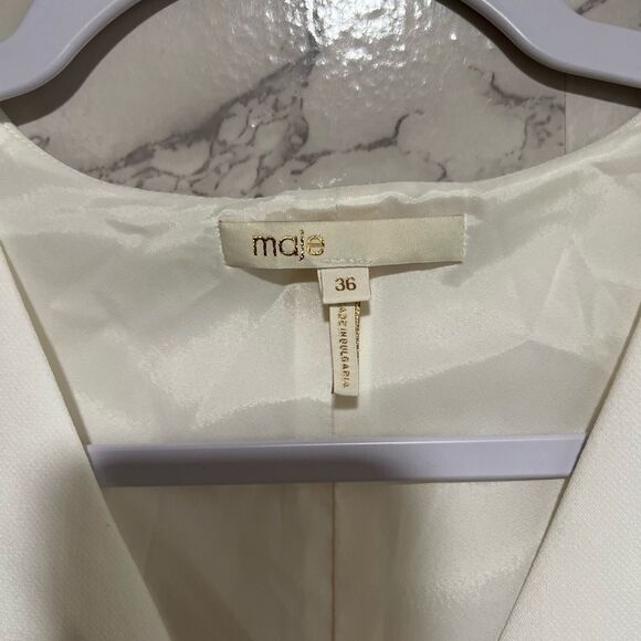 Maje boot cut white jumpsuit with zipper in the front - Picture 2 of 7